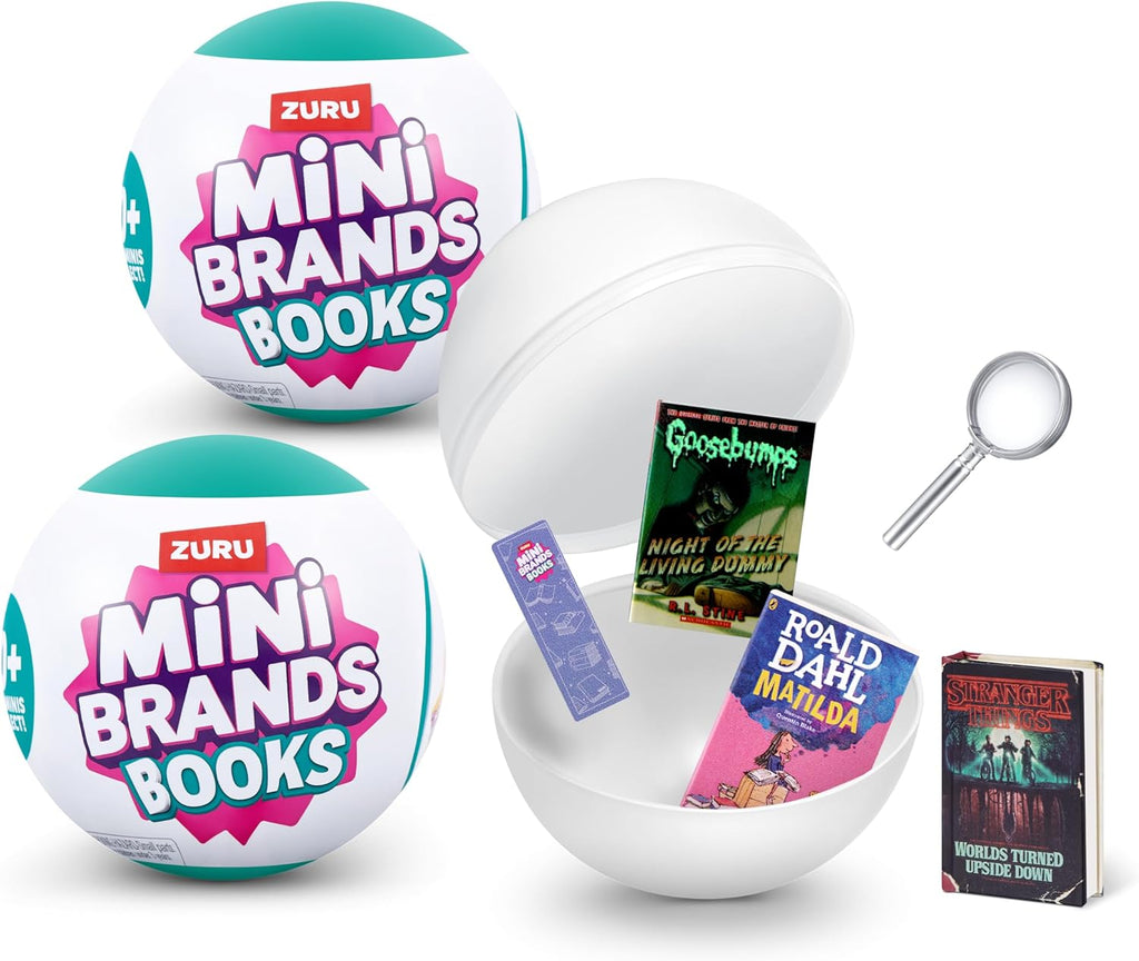 ZURU Mini Brands Books 2-Pack – Real Miniature Books with Readable Pages, 5 Mystery Books + Accessories per Capsule, Collectible Toy for Kids, Teens & Adults