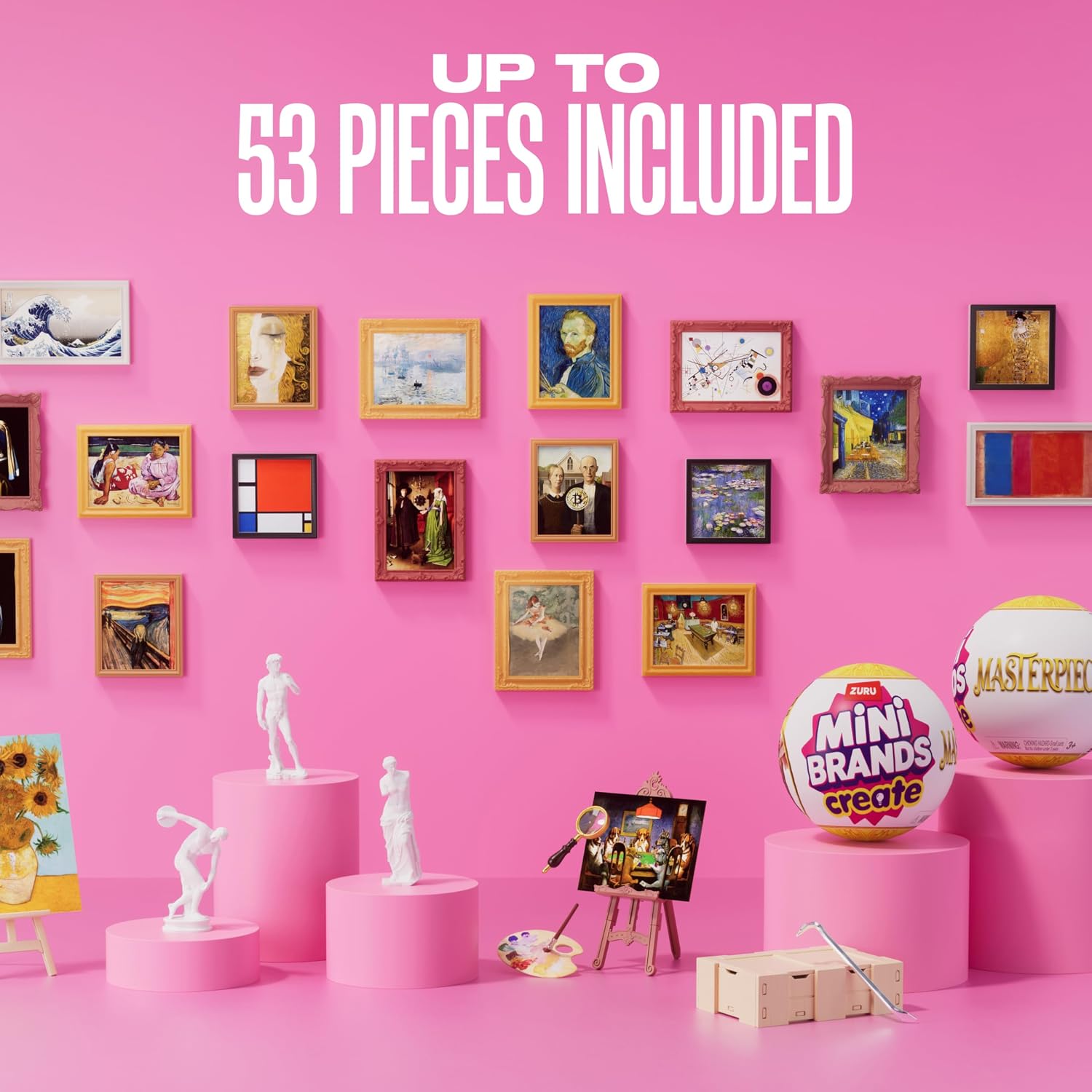 ZURU Mini Brands Create Mini Masterpieces Series 1 – Capsule 2-Pack, Real Miniature Art Creations, Collectible Toy for Kids & Adults