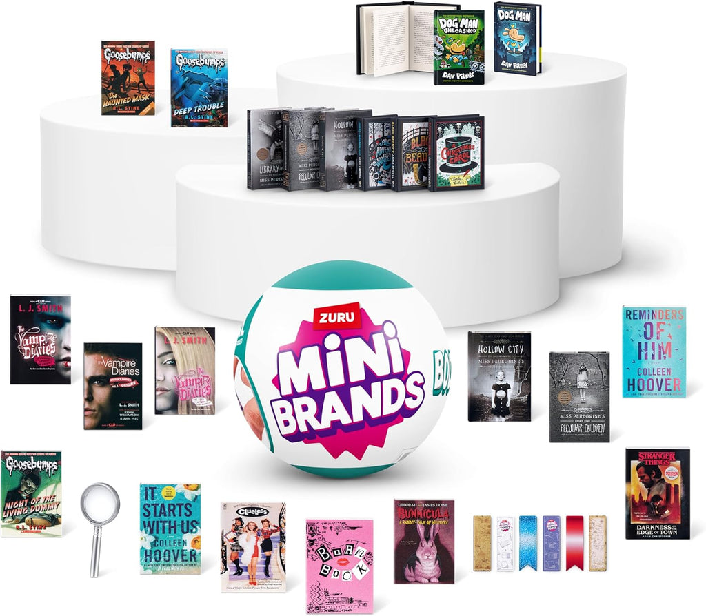 ZURU Mini Brands Books 2-Pack – Real Miniature Books with Readable Pages, 5 Mystery Books + Accessories per Capsule, Collectible Toy for Kids, Teens & Adults