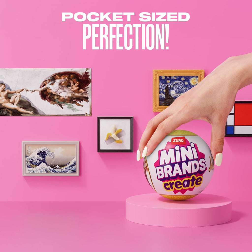 ZURU Mini Brands Create Mini Masterpieces Series 1 – Capsule 2-Pack, Real Miniature Art Creations, Collectible Toy for Kids & Adults